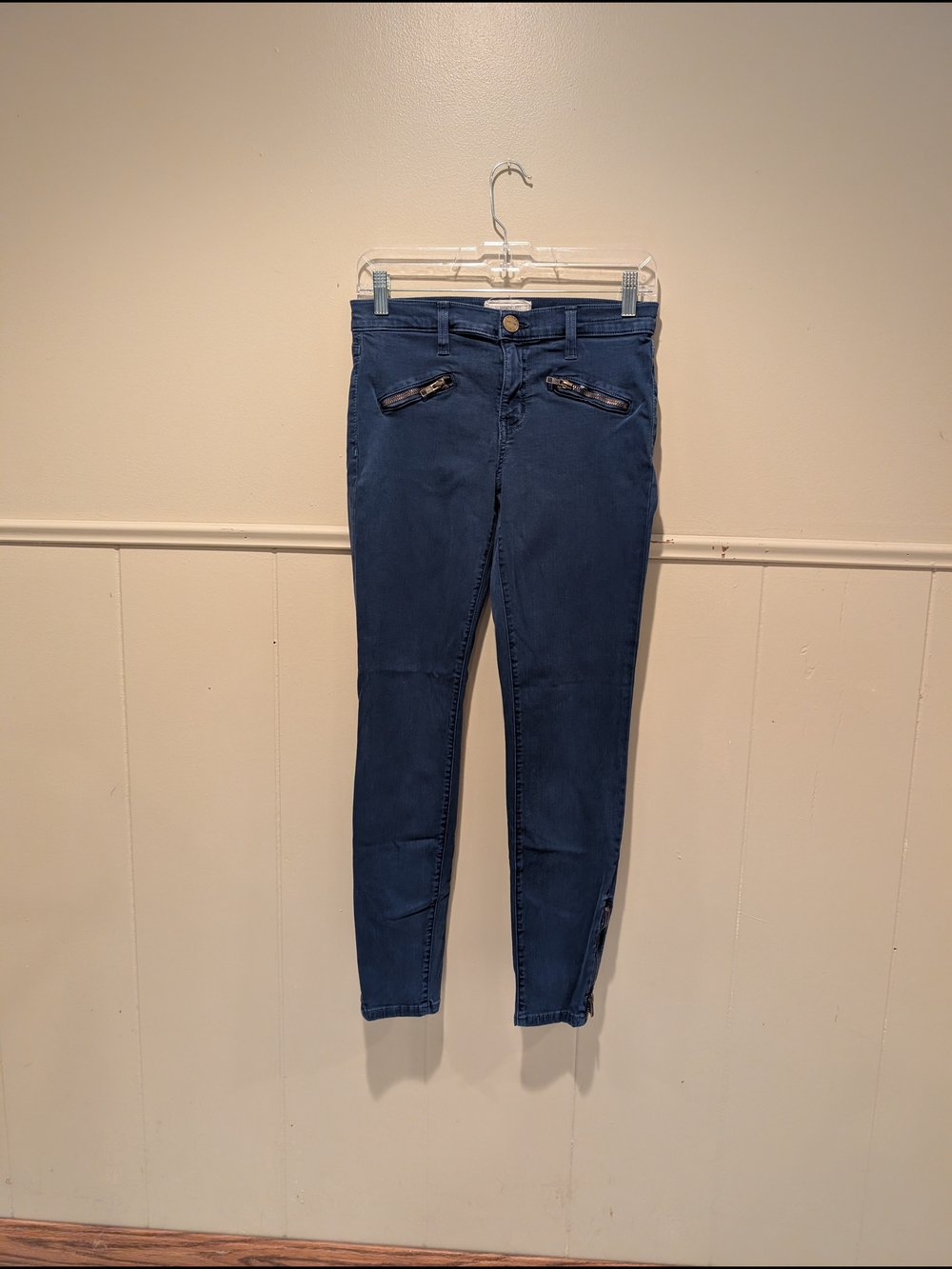 Current/Elliot The Soho Zip Stilleto Blue Skinny Jean